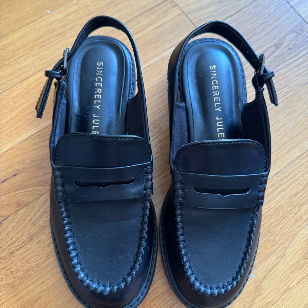 Sincerely Jules Romance Black Loafers with Adjustable Slingback 7M